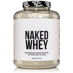 Naked WHEY 5LB 100% Grass Fed Unflavored Whey Protein Powder - US Farms, Only 1 Ingredient, Undenatured - No GMO, Soy or Gluten - No Preservatives - Promote Muscle Growth and Recovery - 76 Servings Naked WHEY 5LB 100% Grass Fed Unflavored Whey Protein Powder - US Farms, Only 1 Ingredient, Undenatured - No GMO, Soy or Gluten - No Preservatives - Promote Muscle Growth and Recovery - 76 Servings