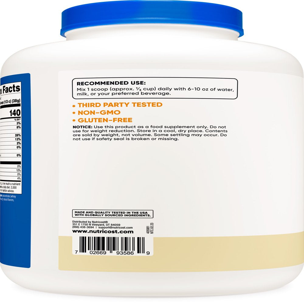 Grass-Fed Whey Protein Concentrate (Vanilla) 5LBS - Non-Gmo, Gluten Free Grass-Fed Whey Protein Concentrate (Vanilla) 5LBS - Non-Gmo, Gluten Free