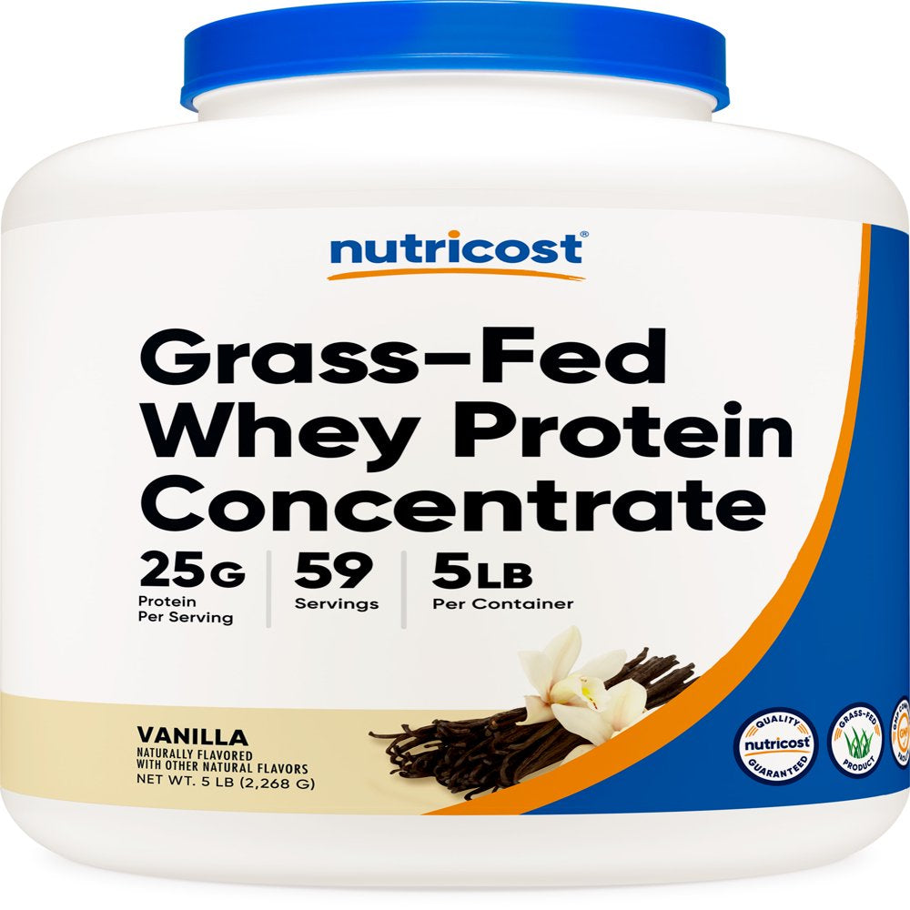 Grass-Fed Whey Protein Concentrate (Vanilla) 5LBS - Non-Gmo, Gluten Free Grass-Fed Whey Protein Concentrate (Vanilla) 5LBS - Non-Gmo, Gluten Free
