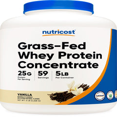 Grass-Fed Whey Protein Concentrate (Vanilla) 5LBS - Non-Gmo, Gluten Free Grass-Fed Whey Protein Concentrate (Vanilla) 5LBS - Non-Gmo, Gluten Free