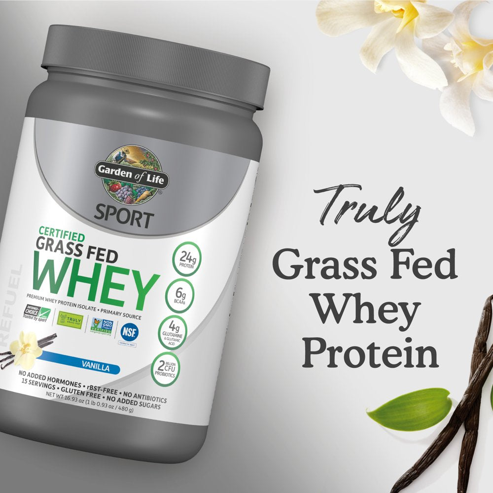 SPORT Grass Fed Whey Protein Powder, Vanilla, 24G, 16.9Oz SPORT Grass Fed Whey Protein Powder, Vanilla, 24G, 16.9Oz