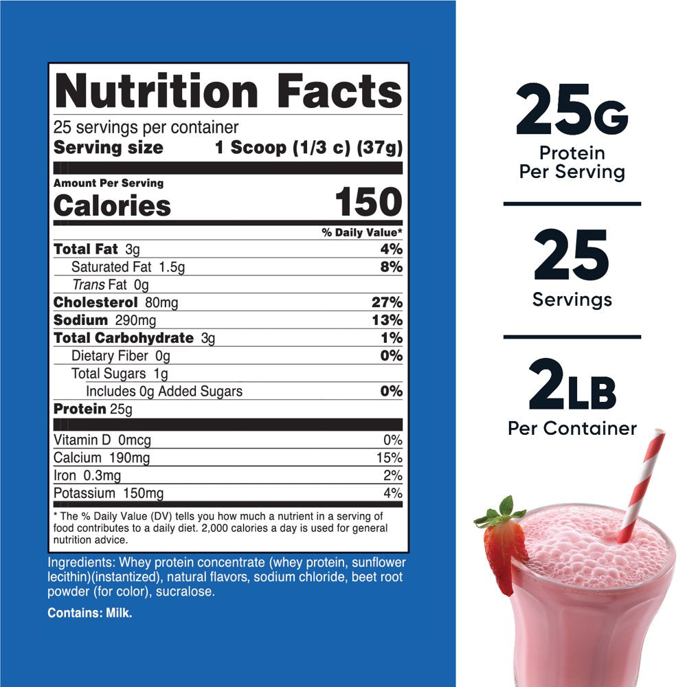 Whey Protein Concentrate Powder (Strawberry Milkshake) 2LBS - Non-Gmo Whey Protein Concentrate Powder (Strawberry Milkshake) 2LBS - Non-Gmo