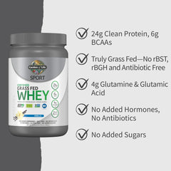 SPORT Grass Fed Whey Protein Powder, Vanilla, 24G, 16.9Oz SPORT Grass Fed Whey Protein Powder, Vanilla, 24G, 16.9Oz