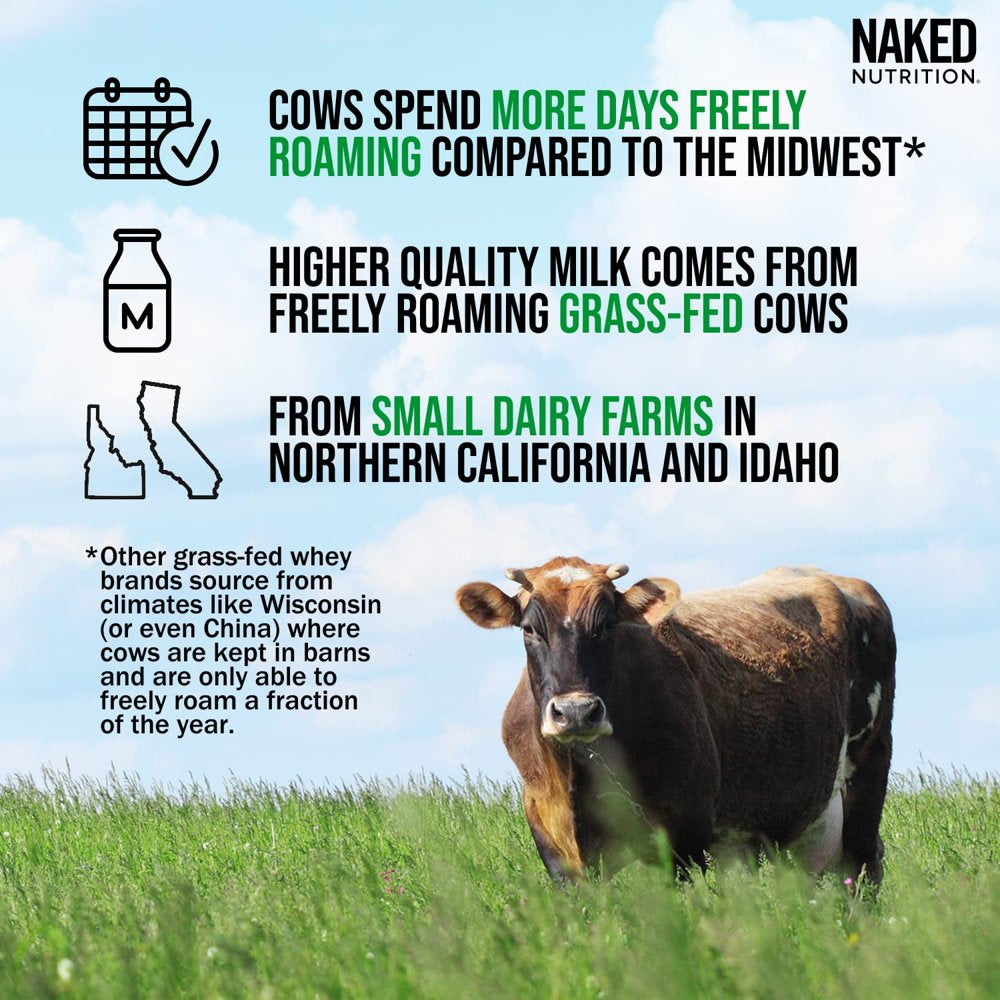 Naked WHEY 5LB 100% Grass Fed Unflavored Whey Protein Powder - US Farms, Only 1 Ingredient, Undenatured - No GMO, Soy or Gluten - No Preservatives - Promote Muscle Growth and Recovery - 76 Servings Naked WHEY 5LB 100% Grass Fed Unflavored Whey Protein Powder - US Farms, Only 1 Ingredient, Undenatured - No GMO, Soy or Gluten - No Preservatives - Promote Muscle Growth and Recovery - 76 Servings