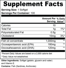 Omega-3 EPA 180mg + DHA 120mg