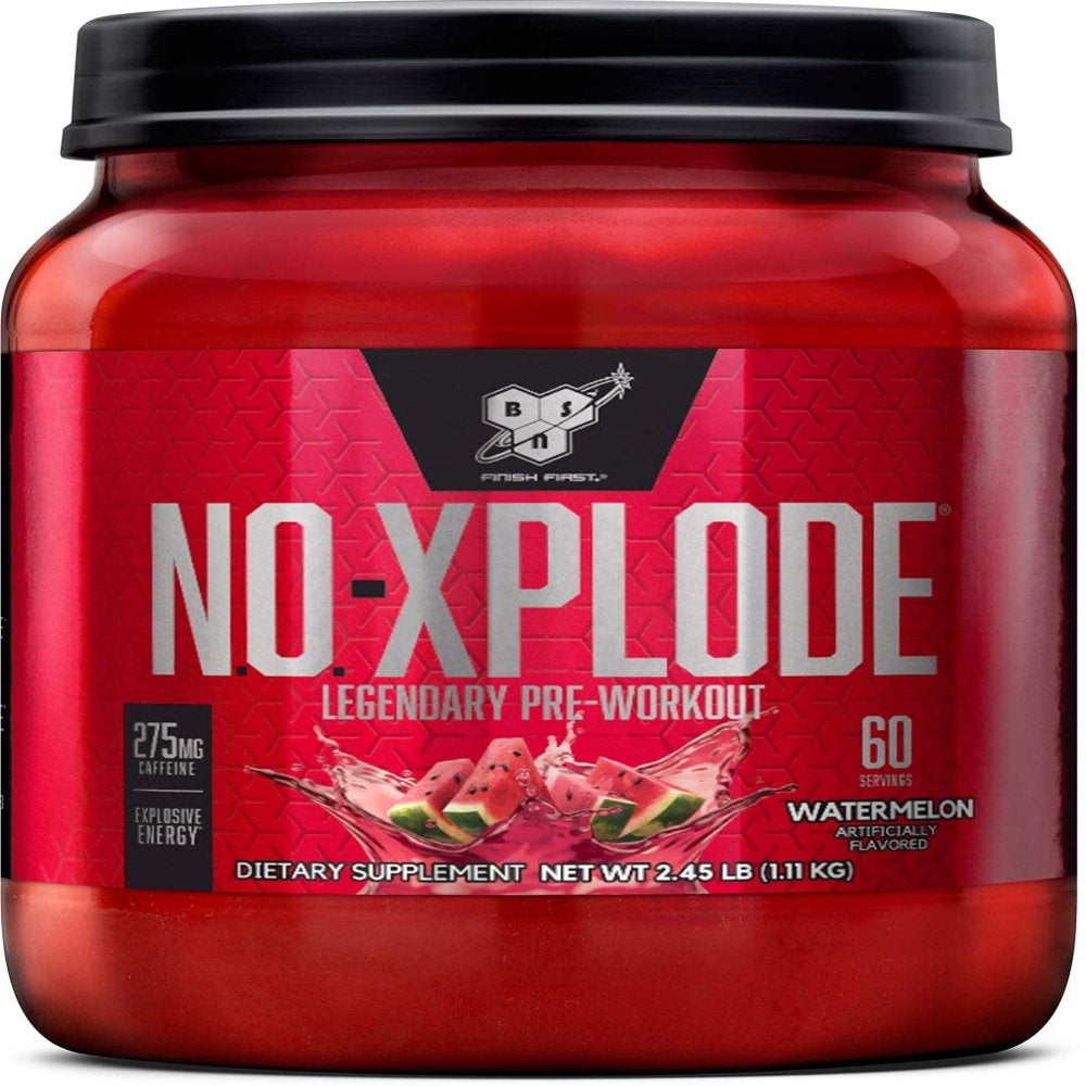 N.O. Xplode Pre-Workout Supplement with Creatine, Beta-Alanine, and Energy, Watermelon, 60 Servings