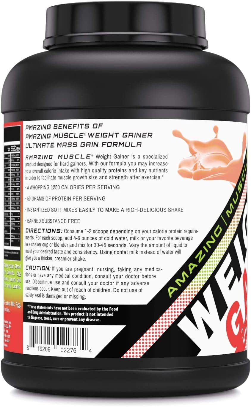 - Whey Protein Gainer - 6 Lb - Supports Lean Muscle Growth & Workout Recovery (Strawberry)