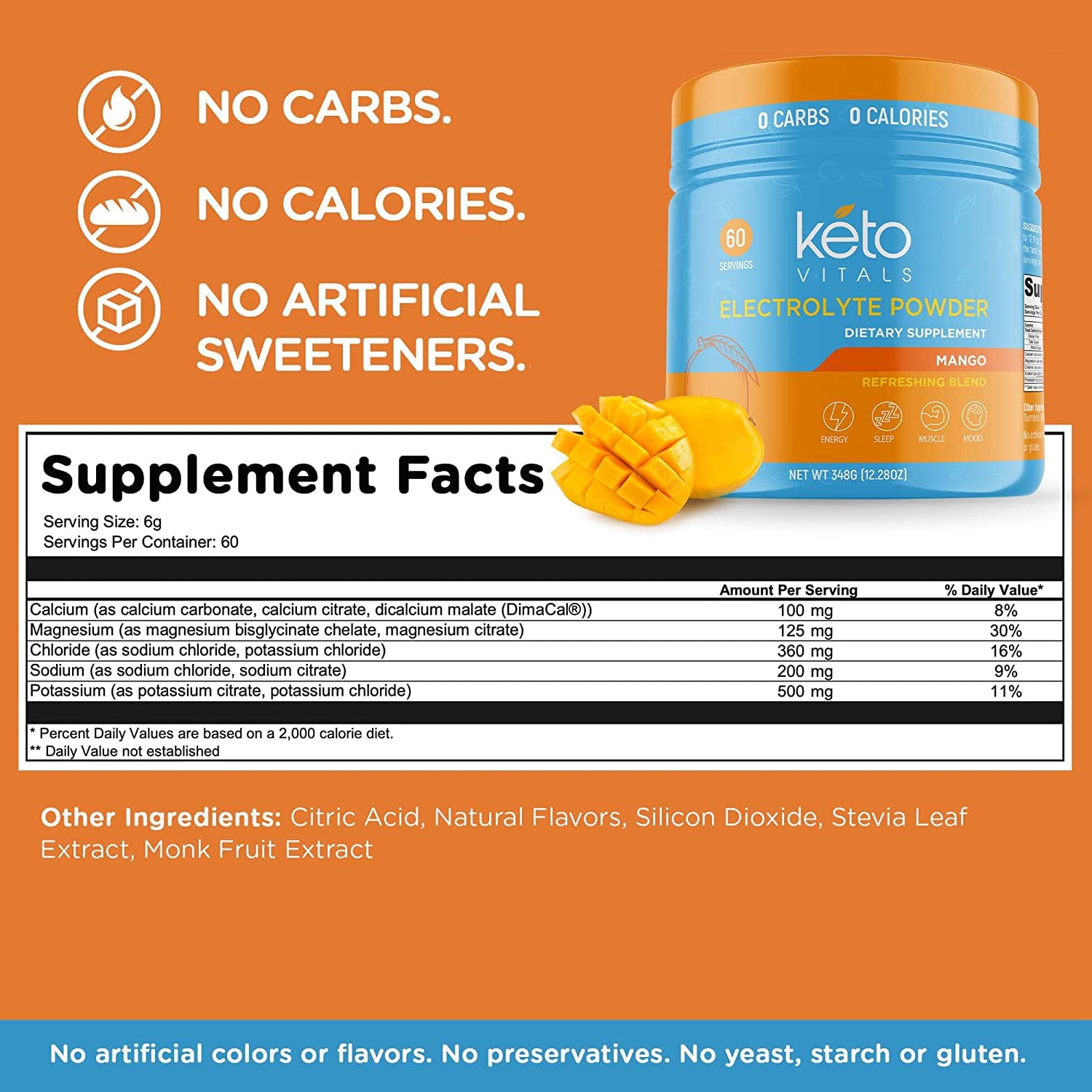 Electrolytes Powder | Keto-Friendly Electrolytes with Potassium, Magnesium, Sodium, Calcium | Keto Electrolytes Supplement Energy Drink Mix | Sugar-Free, Zero Calories, Zero Carbs