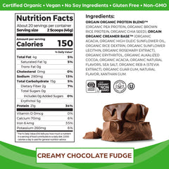 Organic Vegan 21G Protein Powder, Plant Based, Creamy Chocolate 2.03Lb