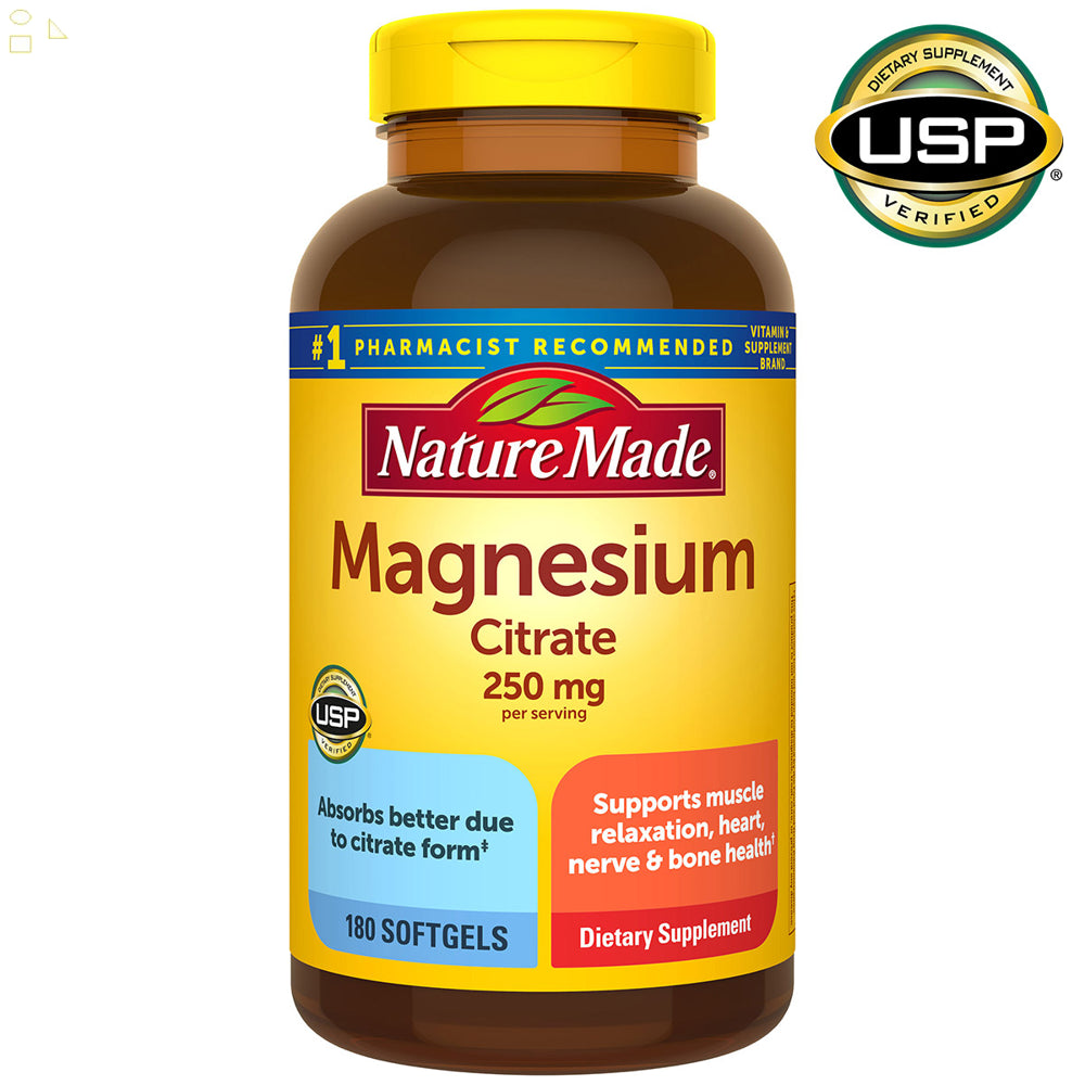 Magnesium Citrate 250 Mg., 180 Softgels 2PK