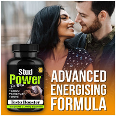 Stud Power Testosterone Booster Supplement, Natural Male Enhancing Pills, Energy, Stamina & Libido Support 60 Capsules