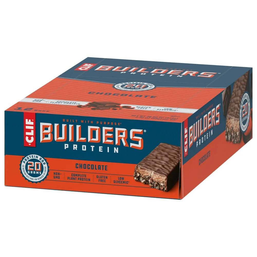 CLIF Builders - Chocolate Flavor - Protein Bars - Gluten-Free - Non-Gmo - Low Glycemic - 20G Protein - 2.4 Oz. (12 Count)