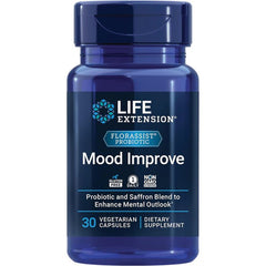 FLORASSIST® Mood Improve - Probiotic & Saffron Blend Enhances Mood & Mental Outlook - Gluten-Free, Non-Gmo - 30 Vegetarian Capsules