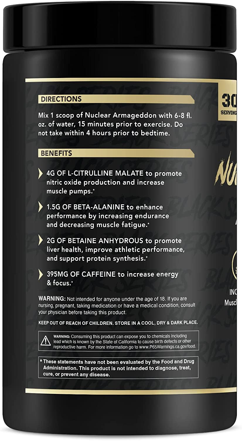 Nuclear Armageddon Pre Workout Powder Pre-Workout for Men & Women with L-Citrulline, Beta Alanine Powder and Caffeine (Fruit Explosion - 30 Servings)