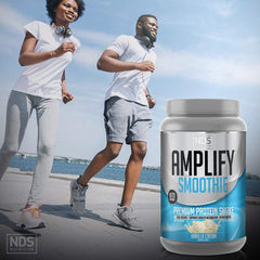 Nutrition Amplify Smoothie Premium Whey Protein Powder Shake with Added Greens and Amino Acids - Build Lean Muscle, Gain Strength, Lasting Energy, and Lose Fat - Vanilla (30 Servings)
