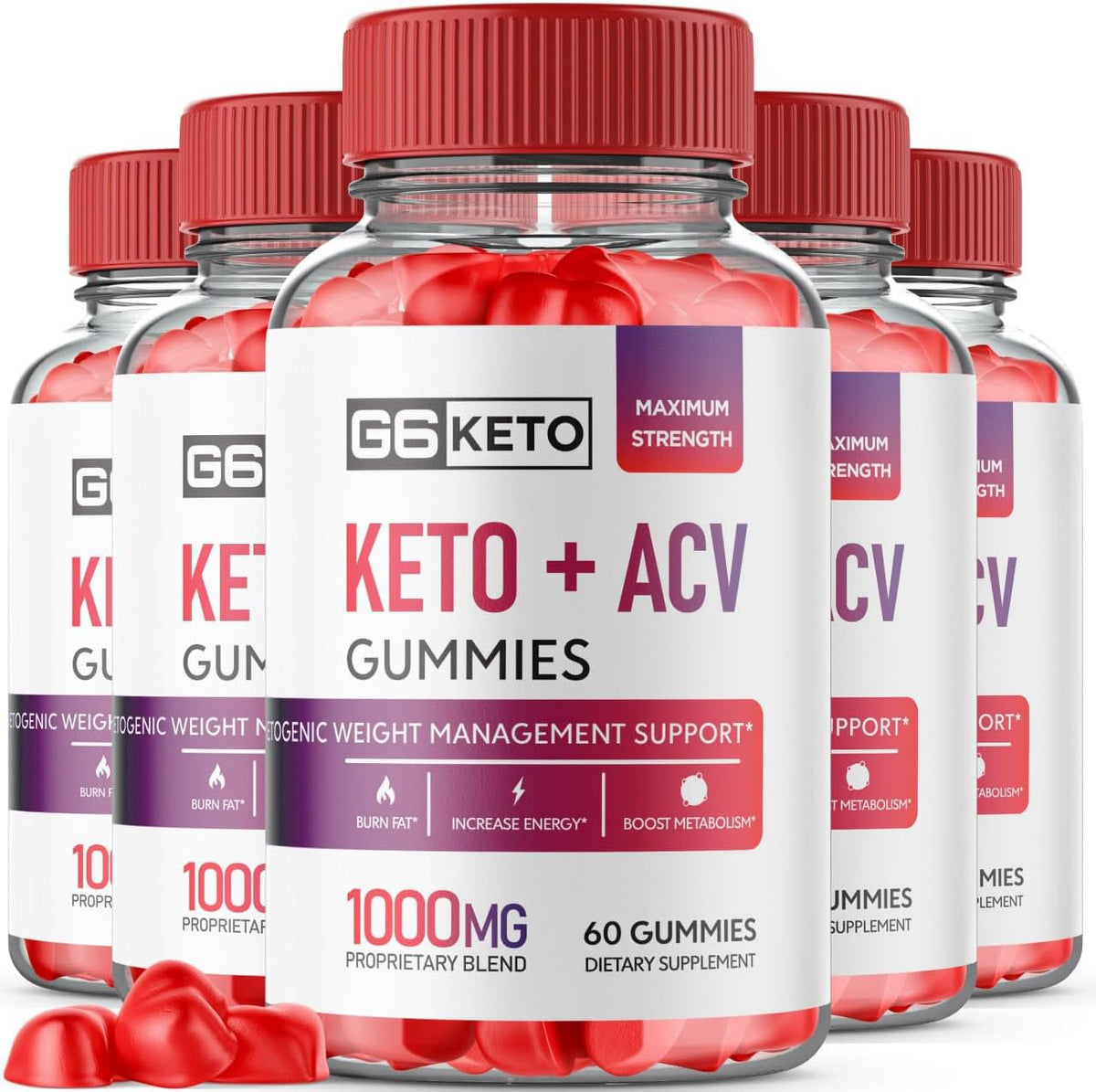 (5 Pack) G6 Keto - G6 Keto Gummies - G6 Keto ACV Gummies for Weight Loss