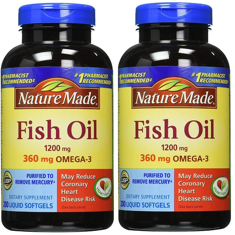 Fish Oil 1200 Mg 200 Liquid Softgels - 2 Pack