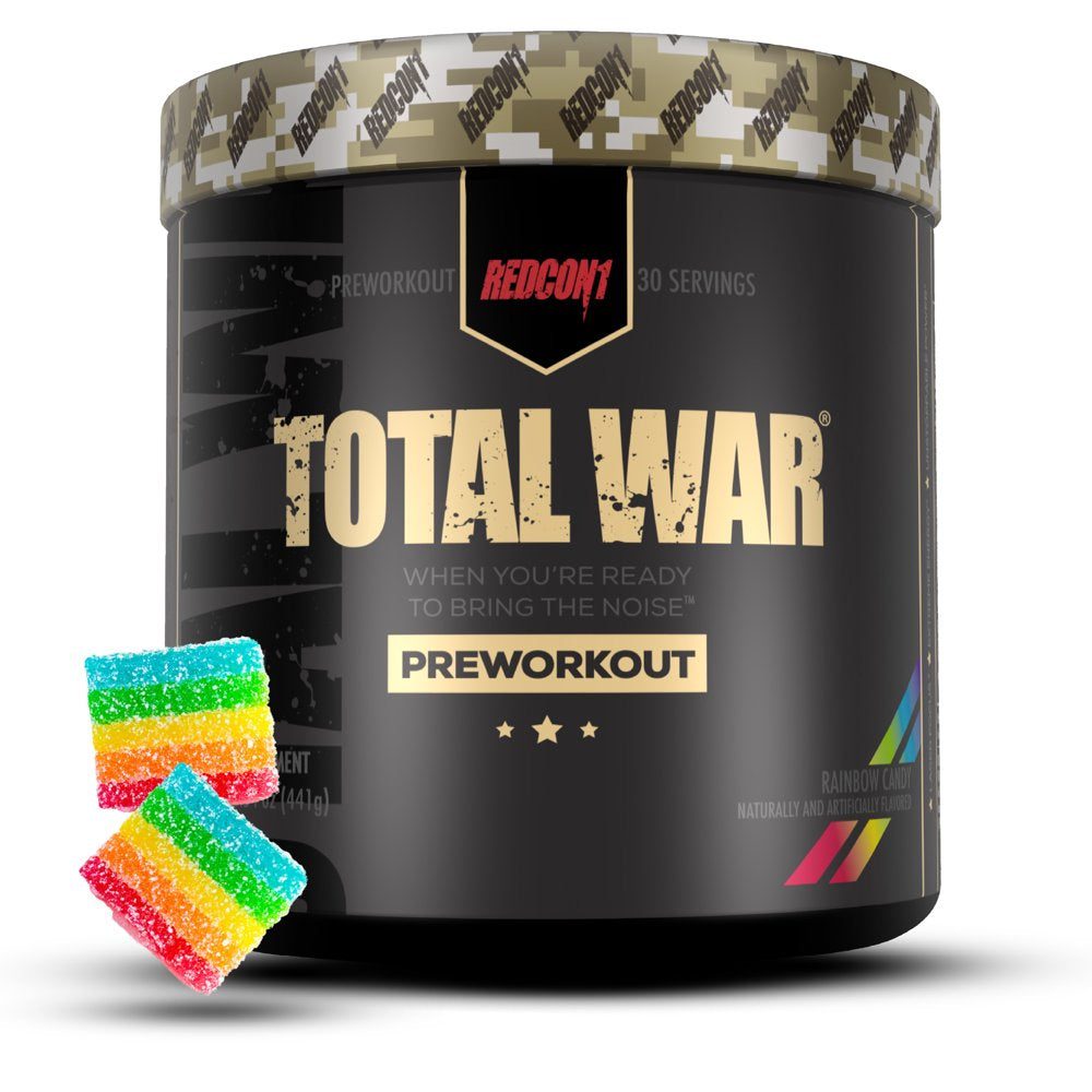 Total War Pre-Workout Powder, Rainbow Candy, 15.54 Oz, 30 Servings