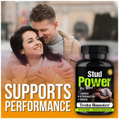 Stud Power Testosterone Booster Supplement, Natural Male Enhancing Pills, Energy, Stamina & Libido Support 60 Capsules