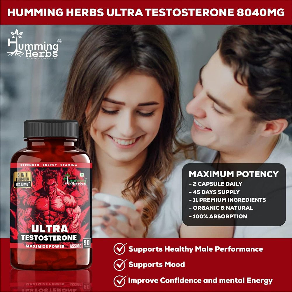 Testosterone Booster Male Enhancement Longer Stamina Thicker Sex Pills Men 30 Capsules (2 Pack)