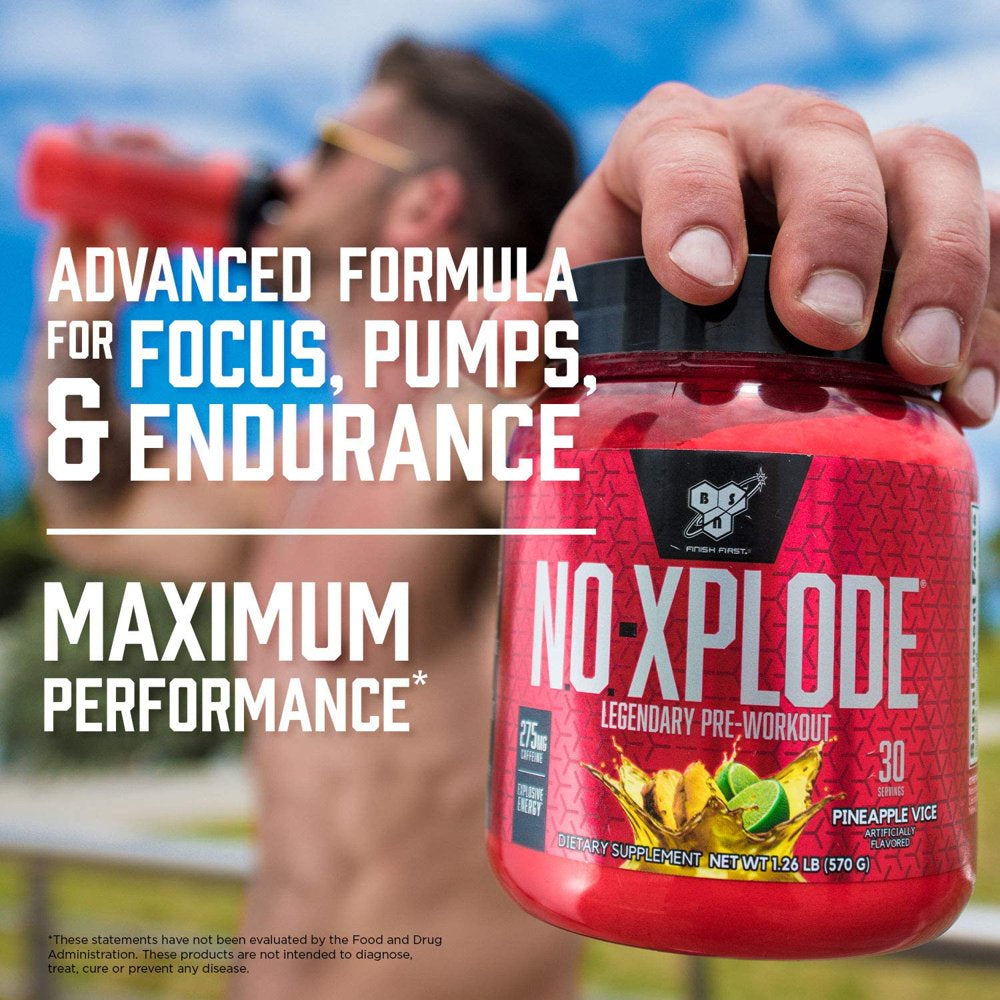 N.O. Xplode Pre-Workout Supplement with Creatine, Beta-Alanine, and Energy, Watermelon, 60 Servings