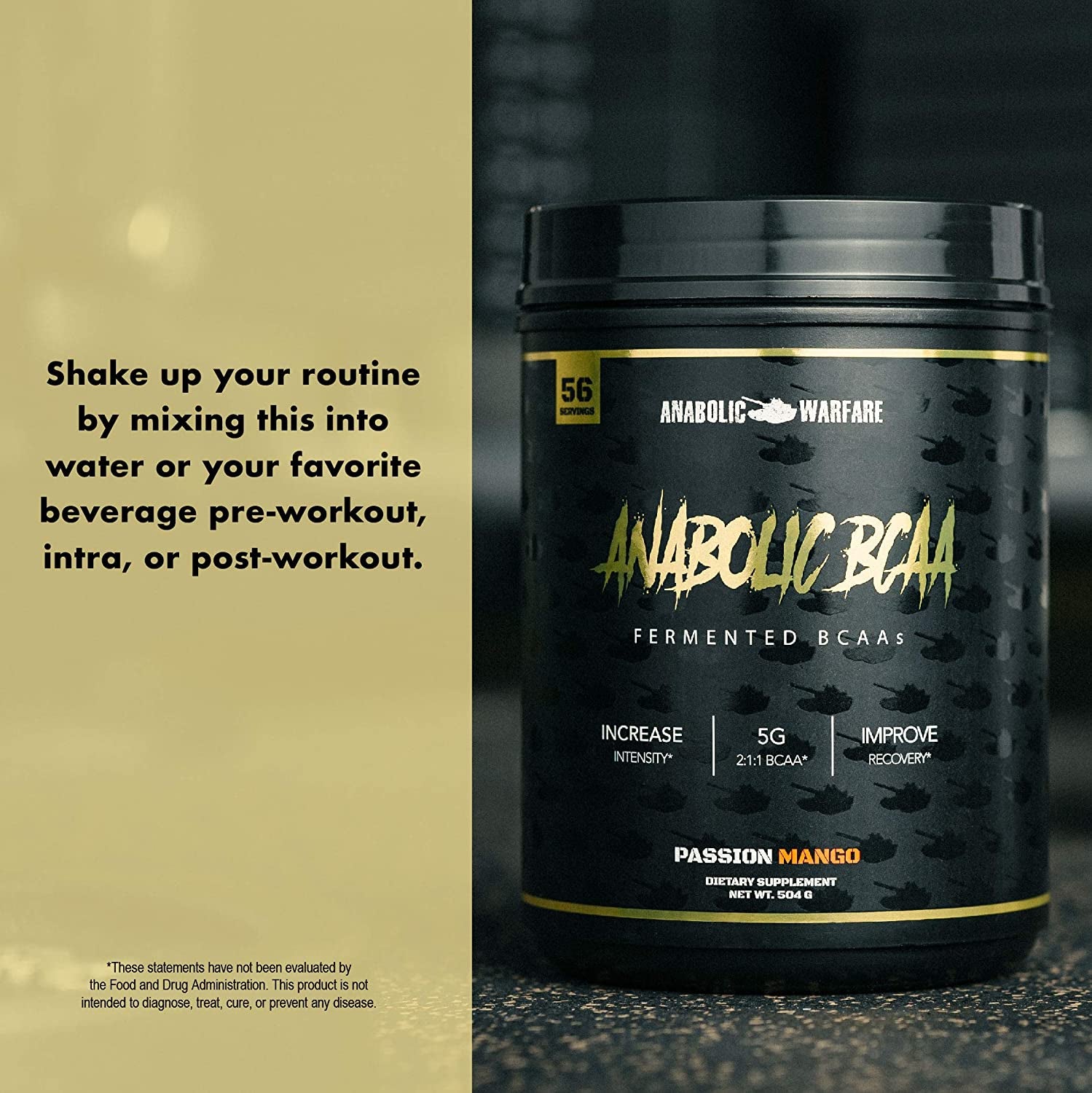 Anabolic BCAA Powder Supplement Bcaas Amino Acids to Fuel Your Workout and Support Muscle Recovery (Passion Mango - 56 Servings)