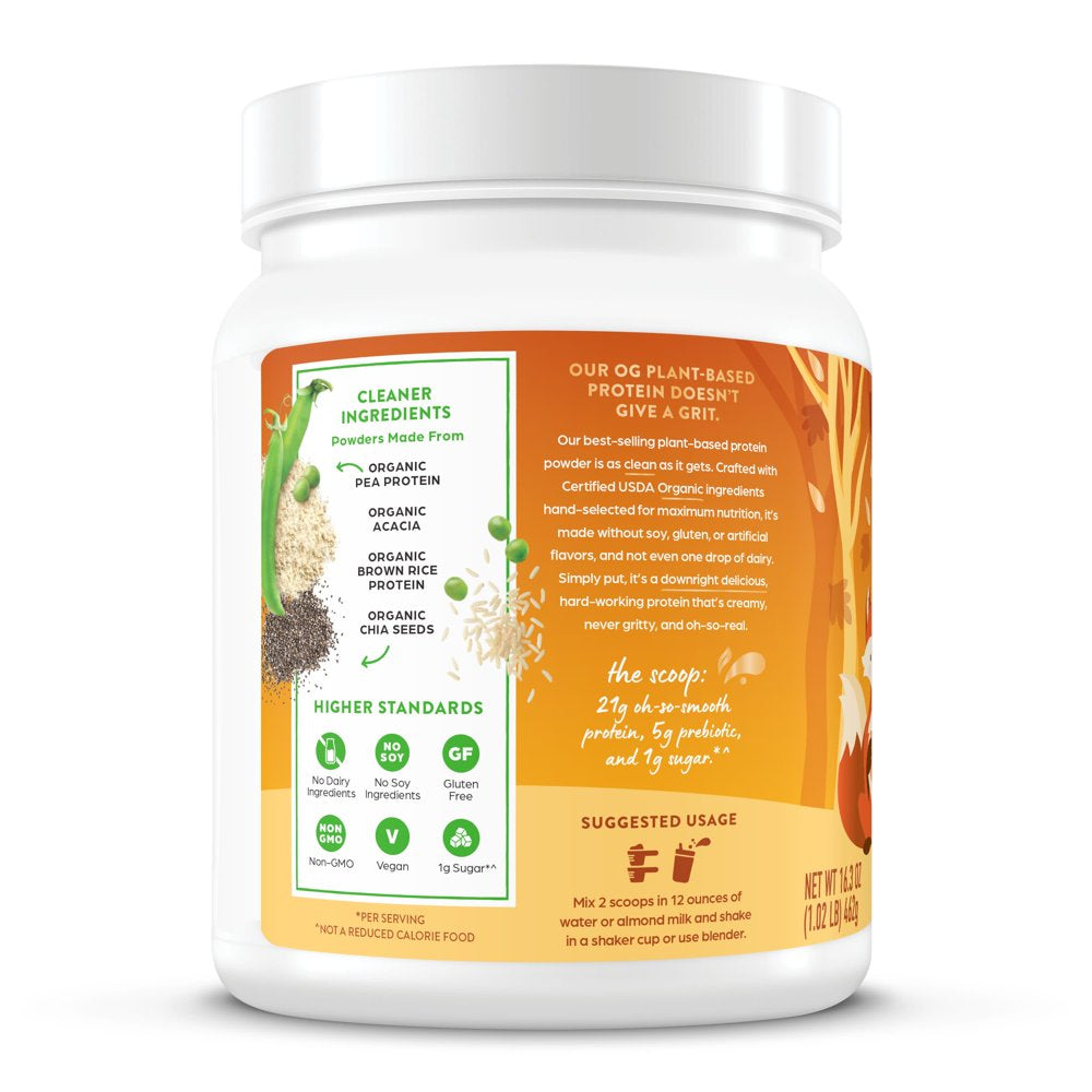 Organic Vegan 21G Protein Powder, Plant Based, Pumpkin Spice 1.02Lb