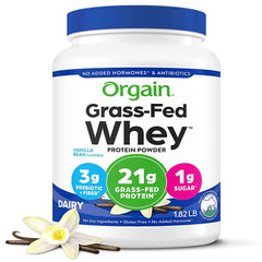 Grass Fed Whey Protein Powder, Vanilla Bean, 21G Protein, Non-Gmo, 1.82Lb