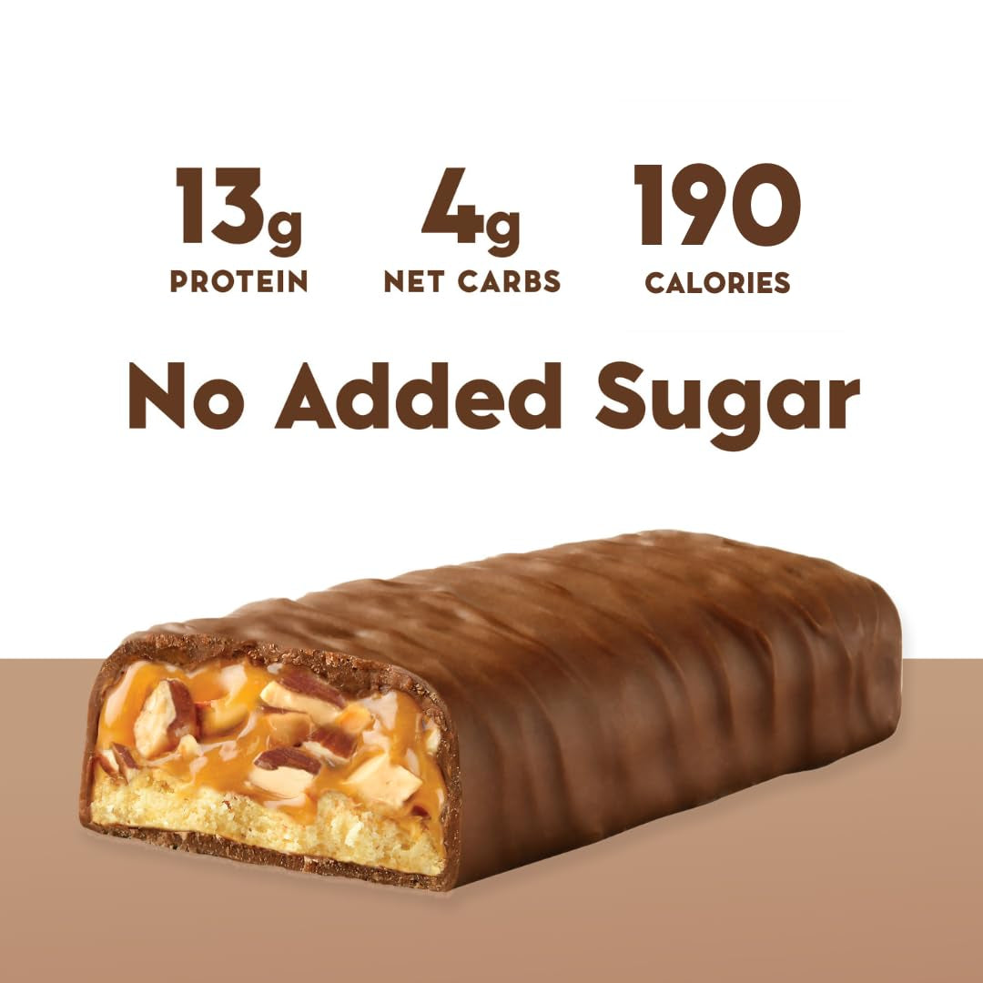 Nick'S Protein Bars Almond Chocolate | 13G Protein | 190 Calories | Low Carb Keto Friendly Snacks No Added Sugar (Multipack 12 Bars X 50G)