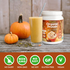 Organic Vegan 21G Protein Powder, Plant Based, Pumpkin Spice 1.02Lb