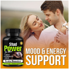 Stud Power Testosterone Booster Supplement, Natural Male Enhancing Pills, Energy, Stamina & Libido Support 60 Capsules