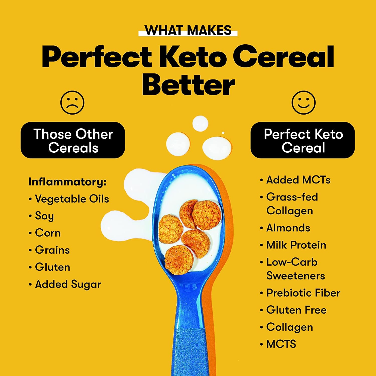 Keto Cereal | Low Net Carb, Zero Sugar, Grain Free, Keto Protein Cereal | Keto Snacks & Protein Snacks | Keto Friendly Foods | Great Keto Breakfast - (Cinnamon)