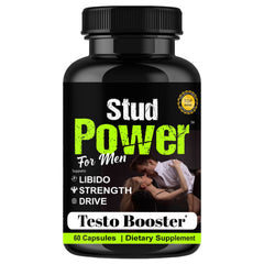 Stud Power Testosterone Booster Supplement, Natural Male Enhancing Pills, Energy, Stamina & Libido Support 60 Capsules