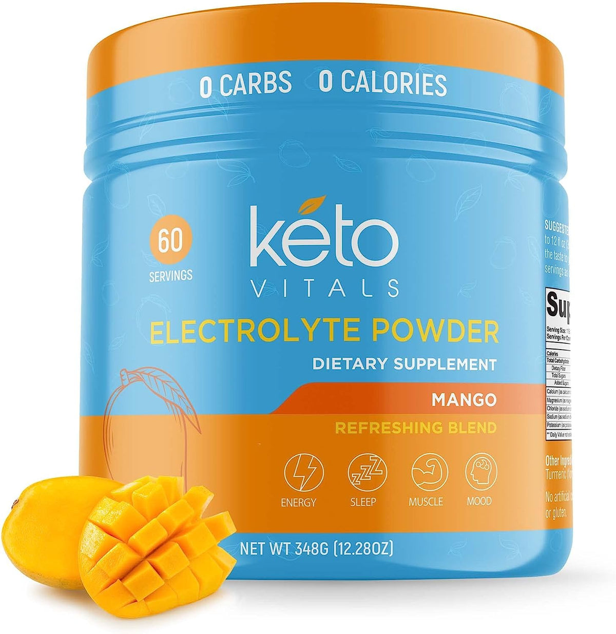 Electrolytes Powder | Keto-Friendly Electrolytes with Potassium, Magnesium, Sodium, Calcium | Keto Electrolytes Supplement Energy Drink Mix | Sugar-Free, Zero Calories, Zero Carbs