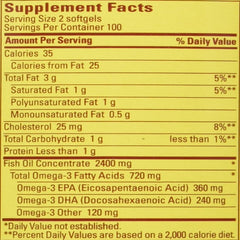 Fish Oil 1200 Mg 200 Liquid Softgels - 2 Pack