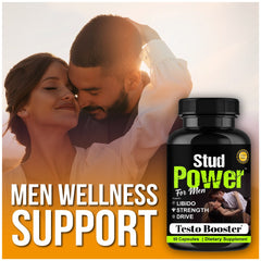 Stud Power Testosterone Booster Supplement, Natural Male Enhancing Pills, Energy, Stamina & Libido Support 60 Capsules