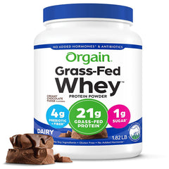 Grass Fed Whey Protein Powder, Creamy Chocolate Fudge, 21G Protein, Non-Gmo, 1.82Lb