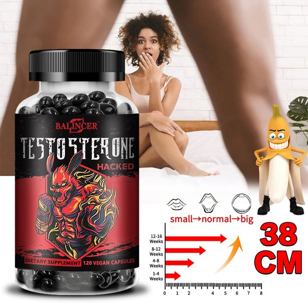 Testosterone Booster for Men 1500Mg 12In1 with Goat Grass, Zn.C, Vitamind, Ginseng, Tribulus Terrestris, Ashwagandha, Tongkat Ali & More - Performance, Energy Booster, Memory Support-120Capsules