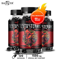 Testosterone Booster for Men 1500Mg 12In1 with Goat Grass, Zn.C, Vitamind, Ginseng, Tribulus Terrestris, Ashwagandha, Tongkat Ali & More - Performance, Energy Booster, Memory Support-120Capsules