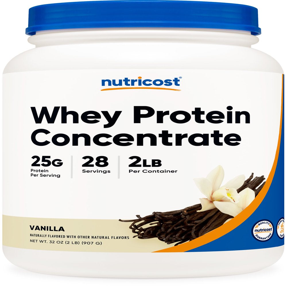 Whey Protein Concentrate (Vanilla) 2LBS - Gluten Free & Non-Gmo Supplement